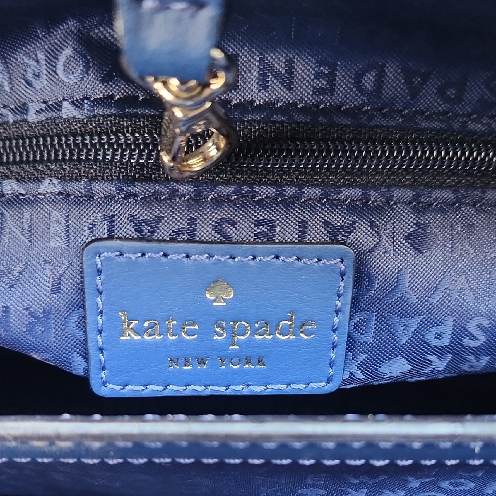 SOLD in bundle - EUC Kate Spade Hyacinth Blue Satchel Bag - Picture 5 of 10